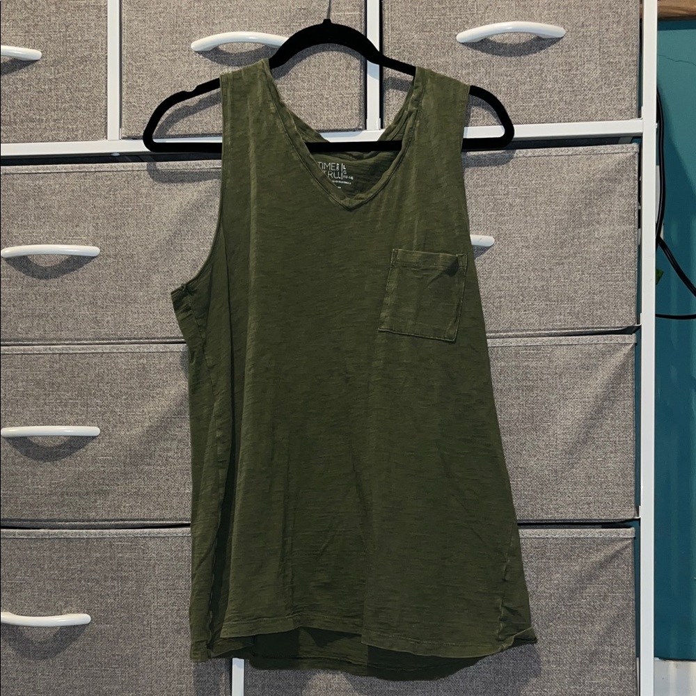 Time and Tru Dark Green Tank Top